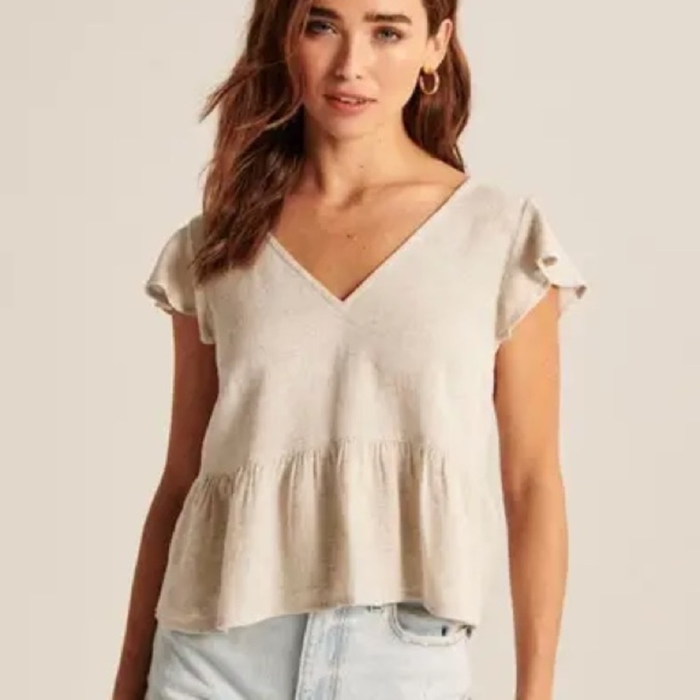 Abercrombie & Fitch Flutter Sleeve Trapeze Top | M